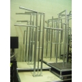 Stainless Adjustable Clothing Rack Retail Wheels Double